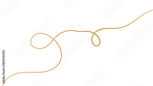 Sleek gold stroke, subtle golden ribbon isolated on white background. Minimalist luxurious design features smooth curves and gradient effects fine golden strokes. vector illustration