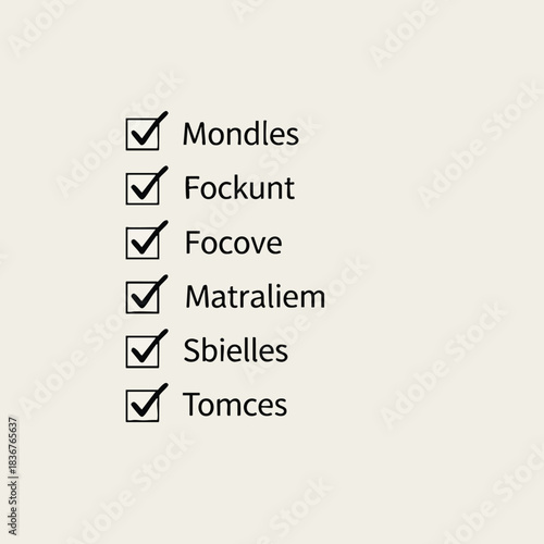 Checked Boxes with Nonsensical Text