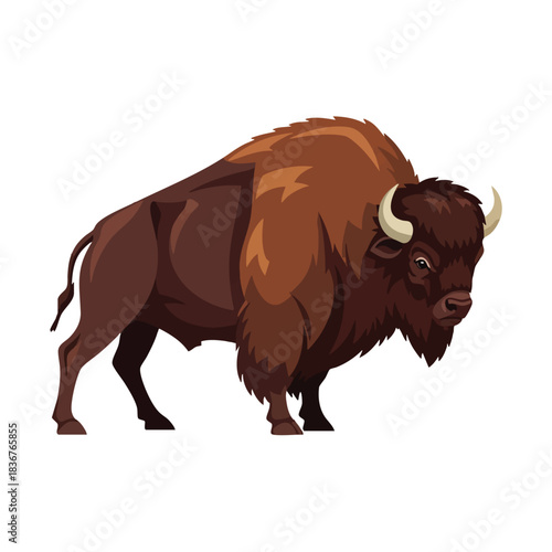 Majestic Cartoon Bison Illustration
