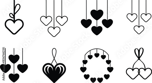 Collection of Heart-Shaped Ornaments and Decorations