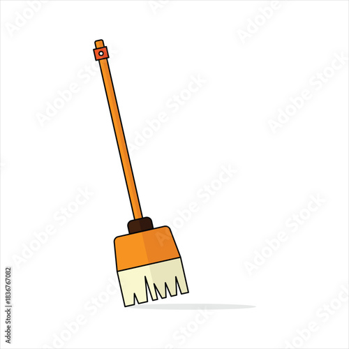 Funny Cartoon Illustration of Broom