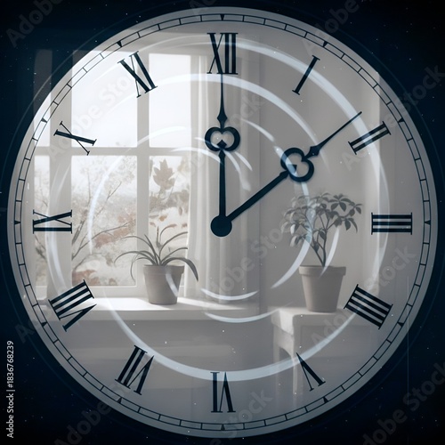 現代室内風景を反映させた壁時計