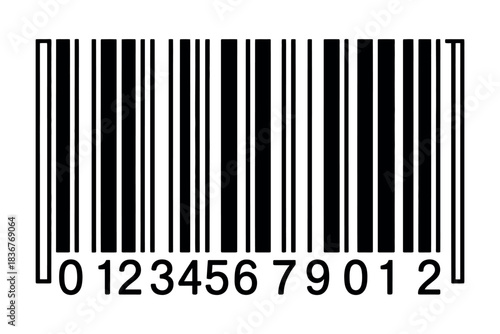 EAN-13 Barcode Vector Isolated on Clean White Background: Universal Product Code UPC Symbol