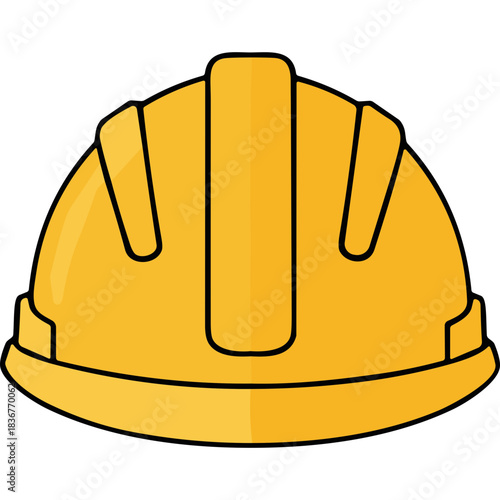 Yellow Hard Hat Safety Headwear Protection Gear Isolated On Black Background Symbolizing Construction Worker Safety Equipment And Industrial Occupational Hazard Prevention Tool