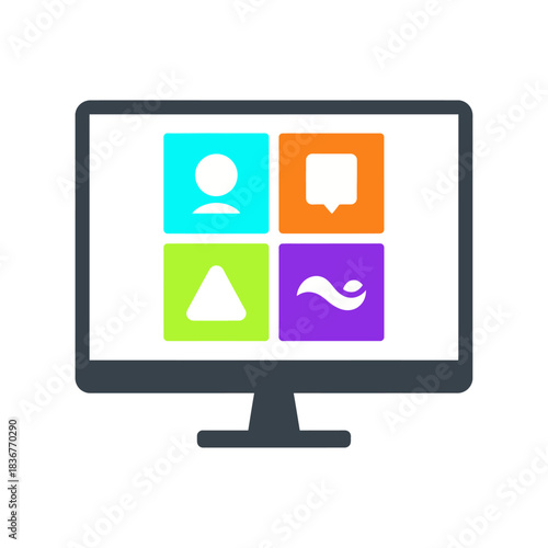 Virtual meeting on a desktop computer screen showcasing connection and collaboration in a digital workspace ideal for business and communication.