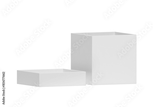 White Open Gift Box, transparent background