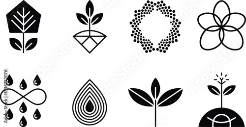 Collection of Abstract Nature and Growth Icons