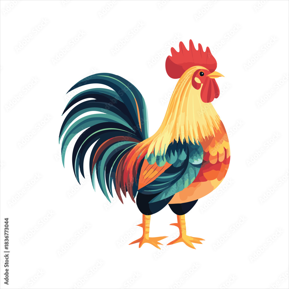 Fototapeta premium Cute rooster illustration