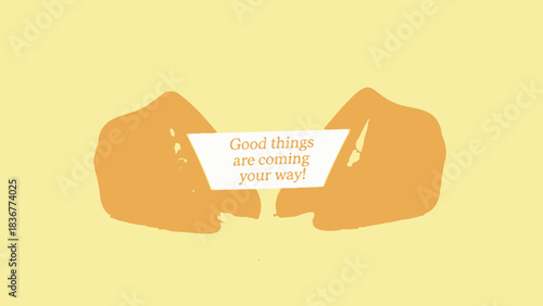 Good things are coming your way positive affirmation hands holding message vector illustration