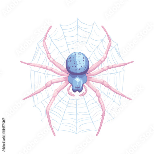 Pastel spider on delicate web