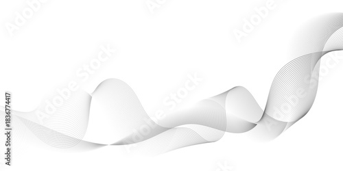 Abstract grey wavy lines Digital frequency track equalizer background. Curved wave smooth stripe seamless pattern. Wave lines created using blend tool. graphic design template banner business wave.