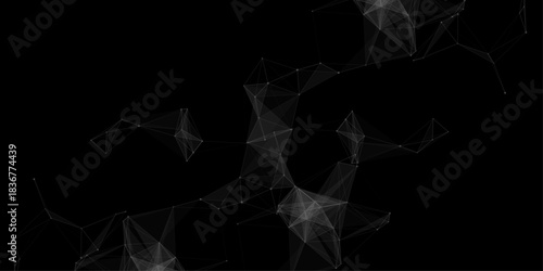 Abstract mesh vector background. Futuristic technology style card. Digital technology futuristic internet network speed connection black background. connecting medical science vector illustration.
