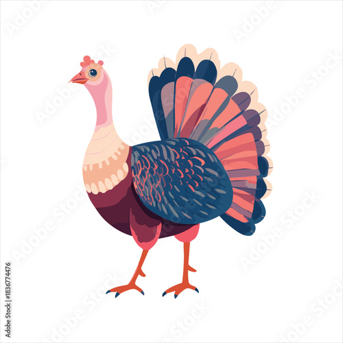 Vibrant illustration of a turkey