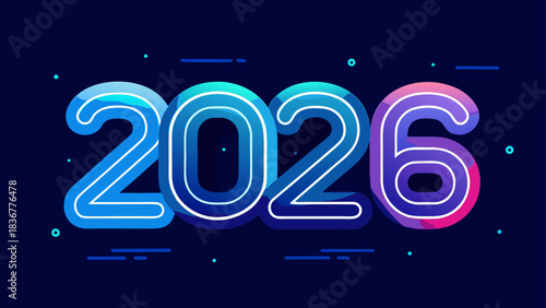 Year design graphic new year illustration two thousand twenty six celebration happy holiday event future time