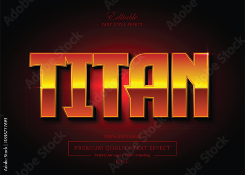 Powerful titan-style gold metal text effect with rich reflections. Great for heroic themes, game titles, poster headers, and bold branding. Fully editable vector file.
