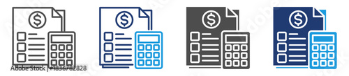 budget plan icon sheet multiple style