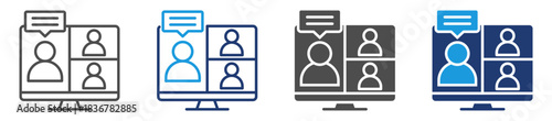 online meeting icon sheet multiple style