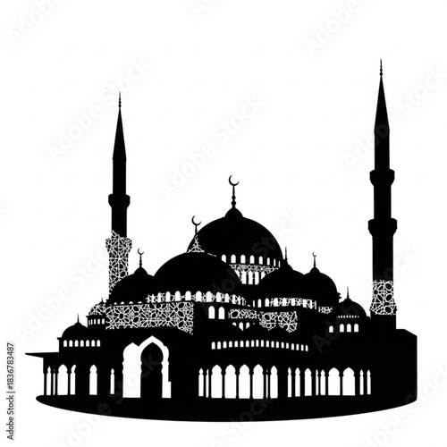 Silhouette Vector image of a mosque