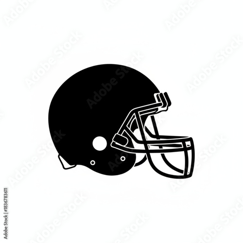Vector image of a american footbal helmet silhouette