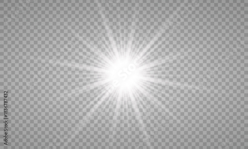 Vector transparent sunlight special lens flare light effect. PNG. Vector illustration