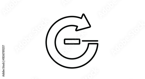 Circular arrow with a minus sign inside, representing an undo, remove, or delete action in a simple black outline style.