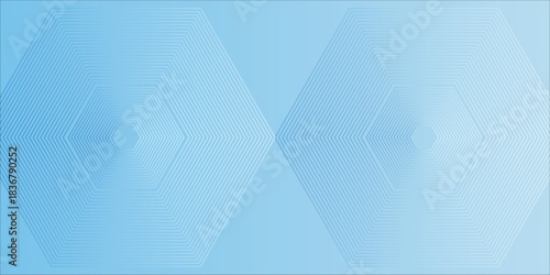 Blue Geometric Hexagon Pattern Background With Concentric Lines For Modern Tech Design