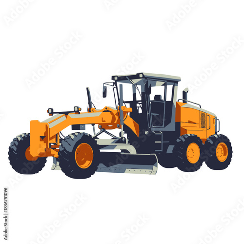 Motor Grader Vector Illustration