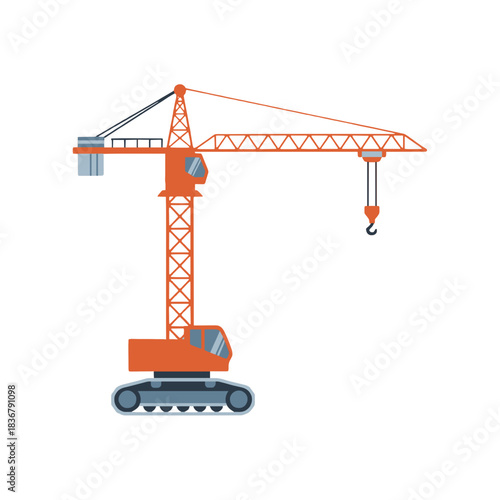 Industrial Construction Crane Vector Icon
