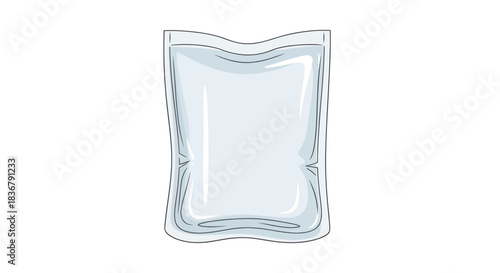 Transparent Plastic Bag with Zipper Seal Empty and Clean.