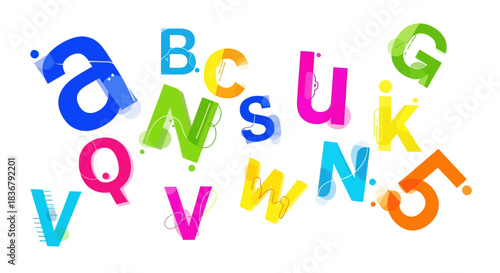 Colorful Alphabet Letters: A Fun and Educational Display of the ABCs.