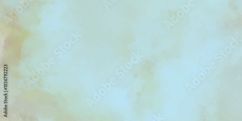 Soft Pastel Watercolor Background with Gentle Blended Hues of Pale Blue and Yellowish- Tan Creating a Subtle and Serene Abstract Texture