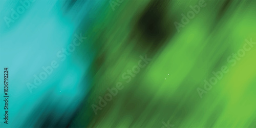 Soft abstract blurred background with diagonal streaks of teal blue and vibrant green colors creating a smooth and flowing visual texture for design