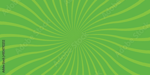 Vibrant green radial burst background with swirling lines creating a dynamic and energetic abstract pattern perfect for design projects