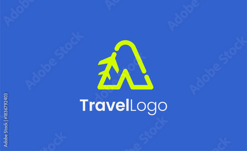 Travel Logo Airplane icon and Letter A, Travel agency illustration modern and minimalist concept.