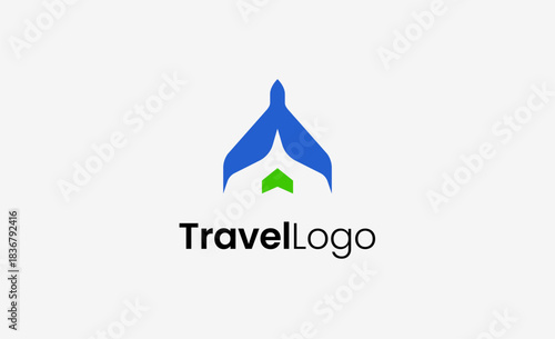 Travel Logo Airplane icon and Letter A, Travel agency illustration modern and minimalist concept.