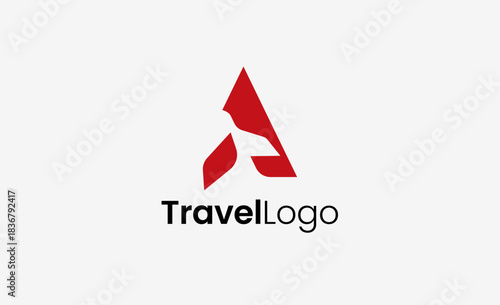 Travel Logo Airplane icon and Letter A, Travel agency illustration modern and minimalist concept.