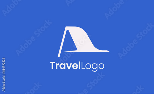 Travel Logo Airplane icon and Letter A, Travel agency illustration modern and minimalist concept.