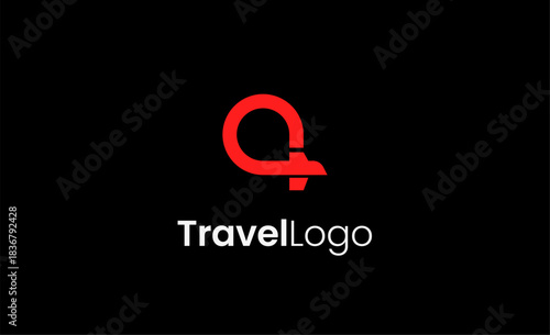 Travel Logo Airplane icon and Letter A, Travel agency illustration modern and minimalist concept.