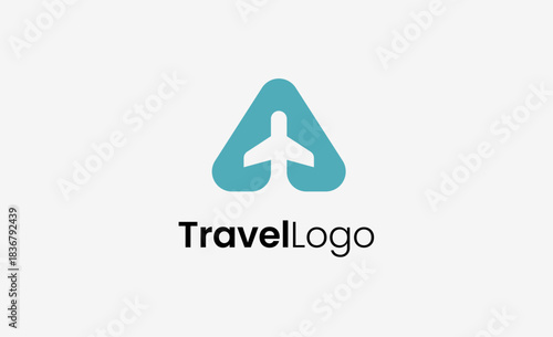 Travel Logo Airplane icon and Letter A, Travel agency illustration modern and minimalist concept.