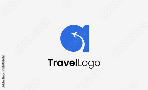 Travel Logo Airplane icon and Letter A, Travel agency illustration modern and minimalist concept.