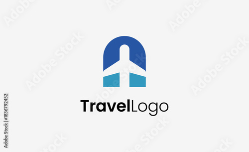 Travel Logo Airplane icon and Letter A, Travel agency illustration modern and minimalist concept.