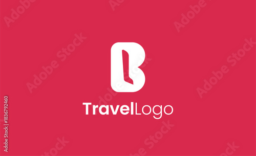 Travel Logo Airplane icon and Letter B, Travel agency illustration modern and minimalist concept.