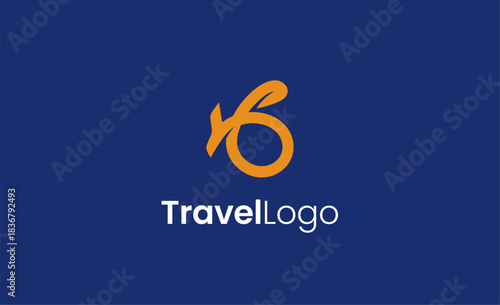 Travel Logo Airplane icon and Letter B, Travel agency illustration modern and minimalist concept.