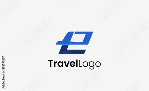 Travel Logo Airplane icon and Letter E, Travel agency illustration modern and minimalist concept.