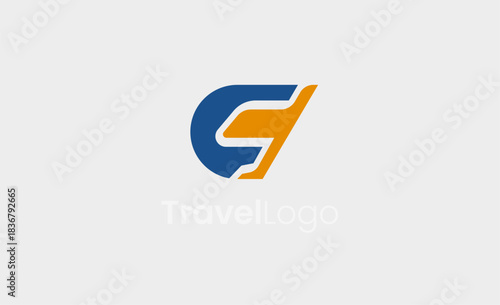 Travel Logo Airplane icon and Letter G, Travel agency illustration modern and minimalist concept.