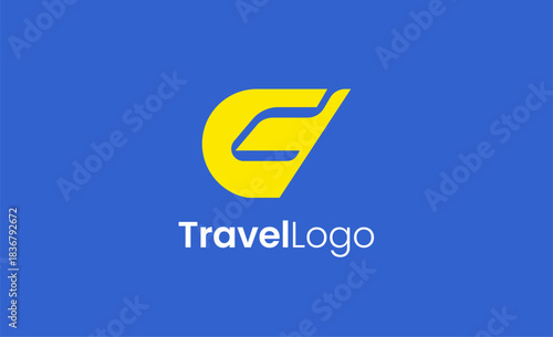 Travel Logo Airplane icon and Letter G, Travel agency illustration modern and minimalist concept.