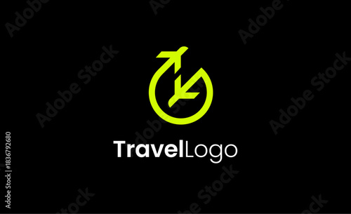 Travel Logo Airplane icon and Letter G, Travel agency illustration modern and minimalist concept.
