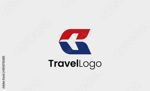 Travel Logo Airplane icon and Letter G, Travel agency illustration modern and minimalist concept.
