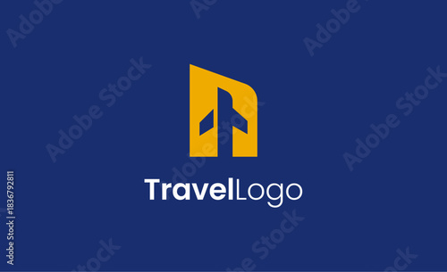 Travel Logo Airplane icon and Letter N, Travel agency illustration modern and minimalist concept.