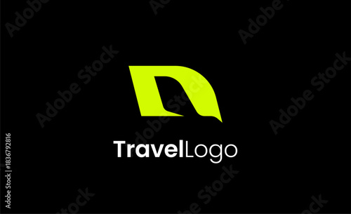 Travel Logo Airplane icon and Letter N, Travel agency illustration modern and minimalist concept.